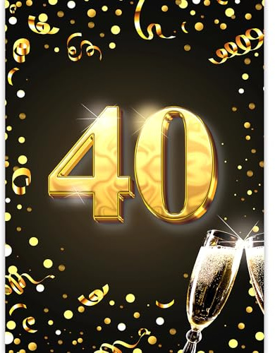 Edition Colibri XXL Glückwunschkarte 40. Geburtstag – hochwertige Klappkarte A4 mit Umschlag für Frau & Mann – grosse Geburtstagskarte – ideal für Geldgeschenk oder Gutschein, gold