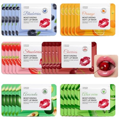 30PCS Lip Masks,Moisturizing Sleeping Lip Mask Sheet,Overnight Lip Masks Bulk,Effectively Nourishing Lip Patches for Spa Daily,Hydrating Lip Care Set for Women and Men