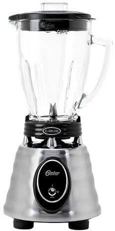 Oster Classic Series Heritage Blender with 6-Cup Glass Jar, 1000W Power, Stainless Steel Countertop Kitchen Blender