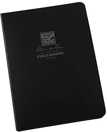 Rite in the Rain Weatherproof 1/2 Ring Binder, 5.625 x 7.875, Black Binder (No. 7200)