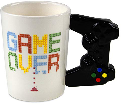 Puckator SMUG119, Tazza con Manico a di game pad Game Over in ceramica e gift box