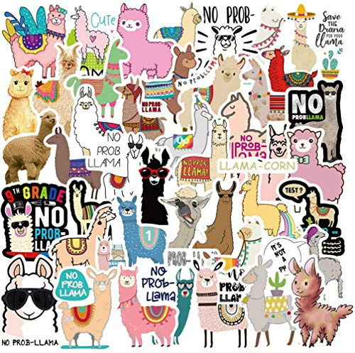 100PCS süße Alpaka-Aufkleber Lustige Internet-Pop-Tier-Aufkleber für Jugendliche, Mädchen, Erwachsene, Hydro-Flasche - wasserdichter Vinyl-Aufkleber