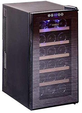 hanzeni Vinoteca para Vertical, Almacenamiento De Humedad Y Temperatura Constante, Pantalla LED, Talla Única, Negro