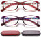 EYEURL - Gafas de lectura con bloqueo de luz azul para mujer, 2 pares de lectores de computadora + 1,75 gafas tintadas transparentes