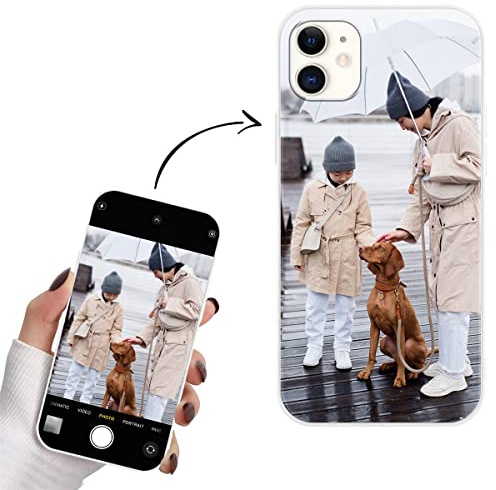 Yoedge Personalisierte Handyhülle für Apple iPhone 11 Hülle Selbst Gestalten mit Eigenem Foto Bild Text Personalisiert Case Individuelle Geschenk Schutzhülle Weiß Cover für iPhone 11 6,1