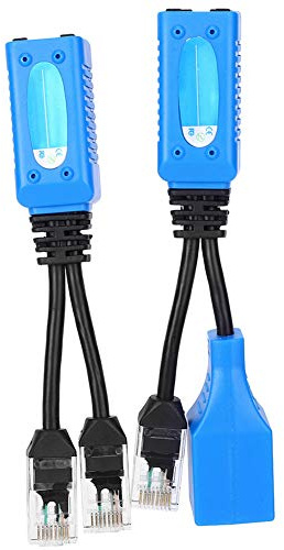 Yctze 2-teiliges POE-Adapter-Stecker-Splitter-RJ45-Combiner-Stromkabel-Set für Ethernet-Kamera, Sicherheits-IP-Kamera mit Buchse auf Stecker