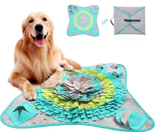 Emwel Dog Snuffle Mat - Washable Pet Feeding Nosework Treats Mat Puzzle Training Toy for Dogs Large Medium Puppies