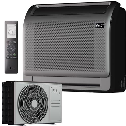ELL Solid Split Klimaanlage 9000 BTU-Kühlung & 13000 BTU-Heizung, 23 dB, leises Wandklimagerät für 120 m², Kühlen A+++/ Heizen A++, Wi-Fi App Steuerung, Frostschutz, Selbstreinigung & modern