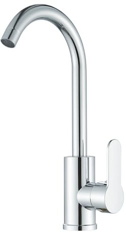 Küchenarmatur Chrom Wasserhahn Küche 360° Drehung Wasserhahn Küche Edelstahl Spültischarmatur mit Hoher Auslauf, Küchenarmatur mit G3/8 Anschlüssen, Armatur Küche