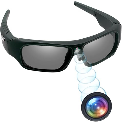TANGMI Gafas con Camara 4K, Action CAM para Moto Outdoor, Polarizadas 32GB