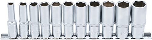 BGS 2222 | Jeu de douilles, six pans, longues | 10 mm (3/8) | 8 - 19 mm | 11 pièces