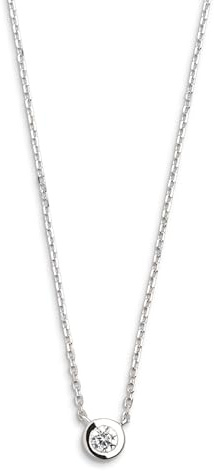 XENOX® Zarge Halskette - Damen Halskette aus hochwertigem 925/- Sterlingsilber mit Zirkonia Stein