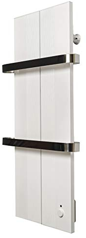 Finesa Badheizkörper Elektrisch, Handtuchwärmer Elektrisch, Handtuchtrockner Elektrisch, Handtuchheizkörper Elektrisch Termostat Wärmeabgabe 400-750 W, 5 Jahre GARANTIE 800x404 Weiß