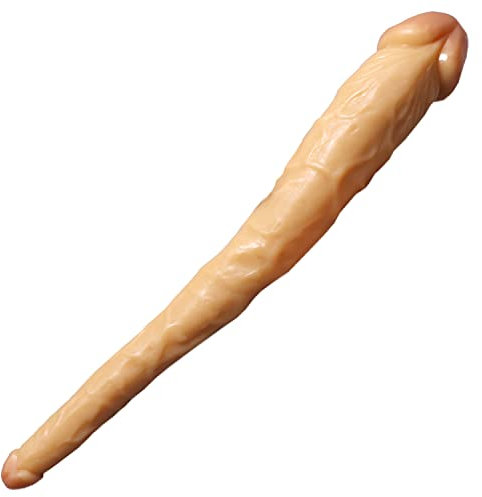 SeLgurFos Realistischer Doppeldildo, Deluxe Doppel-Dildo Penis Nachbildung (36cm), Doppel-Penetration weibliche Paare Vaginal Anal Action Sex-Spielzeug(Fleisch)
