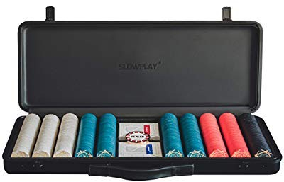 SLOWPLAY Nash Pokerset, 500 Keramik Pokerchips ohne Werte | Profi pokerchips hochwertige, 10g | inkl. Deluxe Pokerkoffer, 2X Plastik Pokerkarten, Dealer Button