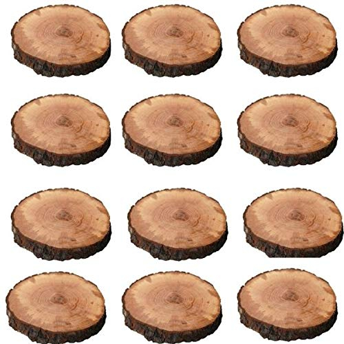 Bajo encimera Tronco De Madera Con Corteza, Bajoplatos de madera 20-25 cm (12)