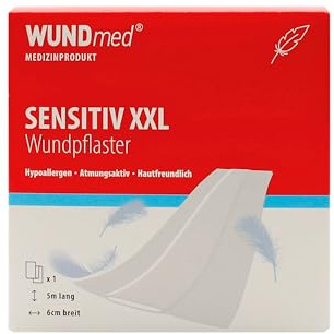 Sårplåster Sensitiv Hypoallergen XXL 5 m x 6 cm