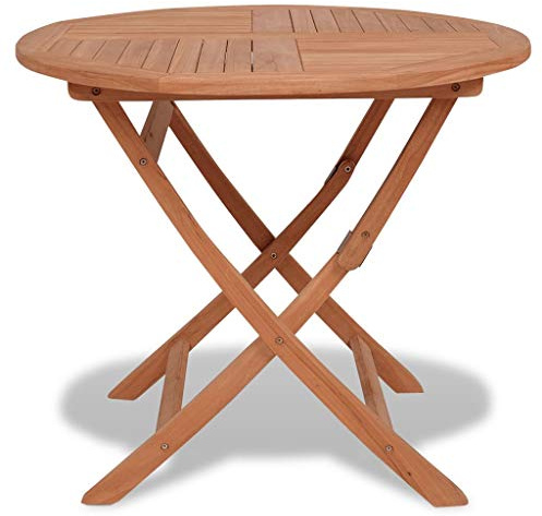 Makastle Klappbarer Bistrotisch 85x85x76 cm Braun Balkontisch Garten Tisch Beistelltisch Gartentisch aus Massivholz, Witterungsbeständig Garten Couchtisch Terrassentisch Loungetisch