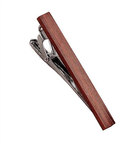 Krawattenklammern for Männer, personalisierte Krawattenklammer, Holz-Krawattenklammer-Manschettenknopf-Set for Männer, klassische Kupfer-Krawattenstange, braun-blauer Krawattenkragennadel-Schmuck ( Co