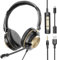 Wantek USB Headset with Microphone for PC Laptop, Type-c/USB/3.5mm Jack 3-In-1 Headphones with Noise Cancelling and Volume Control for Call Centers, Skype, Zoom, Home Office, Online Courses