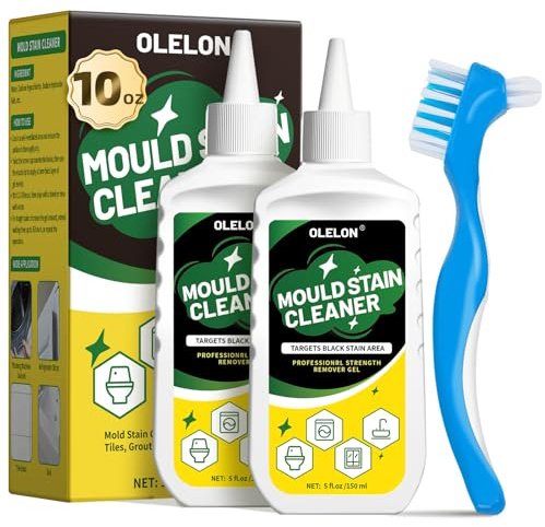 2pcs Household Grout Cleaner, Washing Machine Cleaner, Black Stain Remover Gel with Brush for Washer, Bathroom, Wall, Tiles, Grout, Sealant, Glass, Kitchen, Sinks