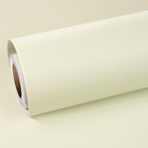 ReWallpaper Selbstklebende Tapete Beige Creme Klebefolie Beige Matt Folie Küchenschränke Tapeten Wohnzimmer Beige Klebetapete Selbstklebend Wand Tapete Badezimmer Wasserfest Unifarben 40cm×3m