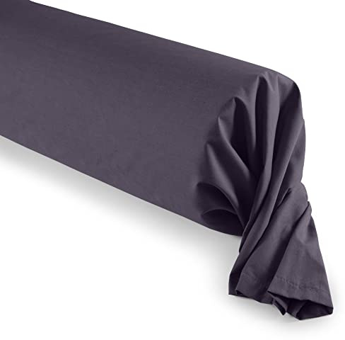 Taie de traversin 45 x 185 cm / 100% Coton 57 Fils/cm² (Prune, Taie de traversin 45 x 185 cm)