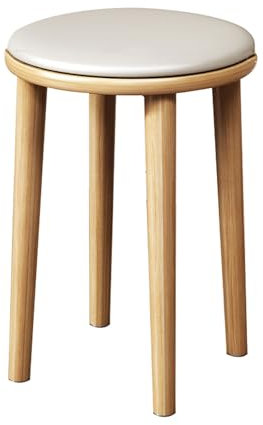 YDkjwjw Rückenloser Ankleidehocker, Moderne stapelbare Esszimmerhocker, Barhocker aus PU-Leder mit Beinen aus massivem Holz, gepolsterte Küchenstühle für Esszimmer, Party, Wohnzimmer, Klassenzimmer