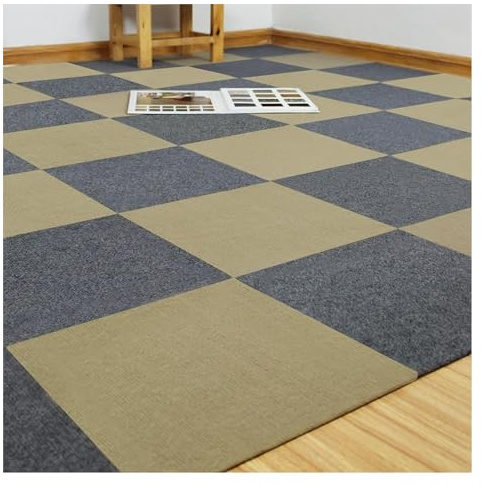 VDLLQYN, Losetas de Alfombra, Alfombra Antideslizante for pelar y Pegar, baldosa for Piso, Papel Tapiz con Efecto de hormigón DIY de 12x12 Pulgadas, Estera insonorizada,Moqueta autoadhesiva(D,15PCS)