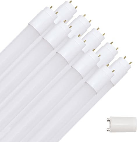 NCC-Licht Lot de 10 tubes LED, 120 cm, 17 W/860, G13, blanc lumière du jour 6000 K, remplace les tubes fluorescents KVG T8 36 W avec démarreur