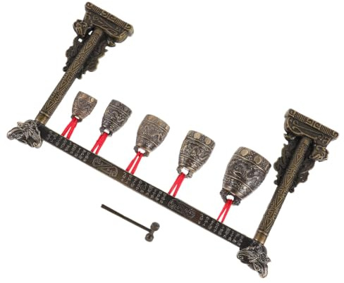 Toddmomy Hängende Bronzeglocken Glocken Metallhandglocken zum Läuten Schlaginstrument für Heimdekoration Klangspiel-dekoration mit Traditionellem Design