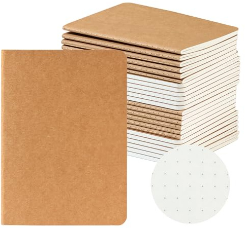 cuaderno pequeño, Cuaderno Punteado Bullet Journal,24 PCS Bloc de Notas A6, 60 páginas,Cuadernos de Bolsillo para Diario Escritura de la Escuela Chicos Chicas y Maestros,cubierta de cartón,100 GSM