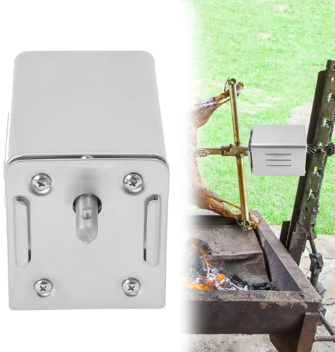 Motor automático for horno de cordero, motor for horno de barbacoa, asador for barbacoa, for barbacoa al aire libre, parrilla y camping, plateado