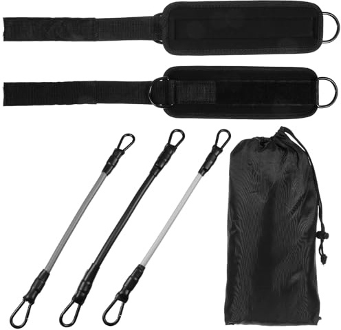 Alipis Juego de 3 Bandas de Resistencia para Tobillos con Tobilleras Negras Material Tpe Resistente y Elástico Entrenamiento para Glúteos E Isquiotibiales Casa o Gimnasio