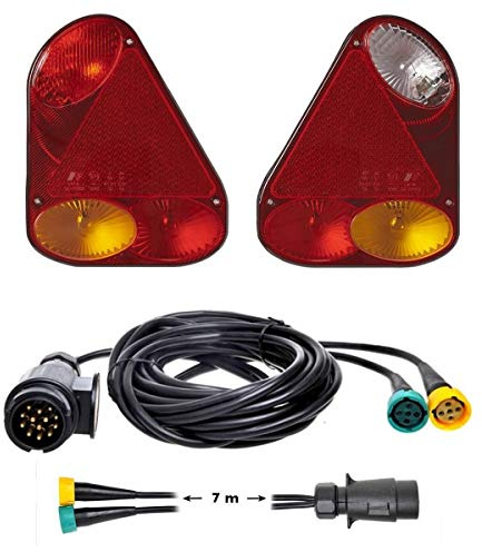Rückleuchten Set 12V Anhänger inkl. Kabelsatz 7m mit 13-polig Stecker