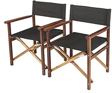 MaximaVida Regiestuhl Cannes schwarz 2 Stück - aus exklusivem Mahagoni Hartholz