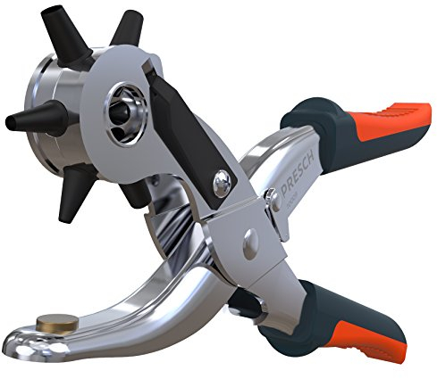 Presch Revolving Punch Plier - Leather Punch - Heavy Duty Hole Punch Tool for Leather and Belts - Belt Hole Puncher