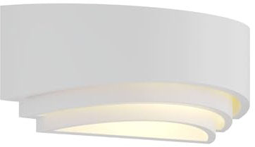 Wall Light 'Lucien' dimmable (Modern) in White Made of Plaster/Clay for e.g. Bedroom (1 Light Source, E14) from Lindby | Wall Lighting, Wall lamp