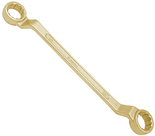 WEDO Llave combinada de doble lado sin chispas, llave de doble extremo a prueba de explosiones, bronce de aluminio, estándar BAM/FM, 21 mm x 23 mm