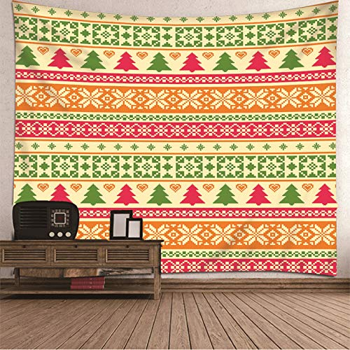 Banemi Wandbehang Winter, Weihnachtsbaum Webmuster Mehrfarben Polyester Tapisserie Selbstgemachte 240X220cm