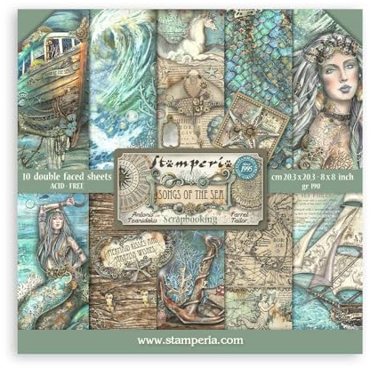 Stamperia, Songs of the Sea 8x8 Inch Paper Pack