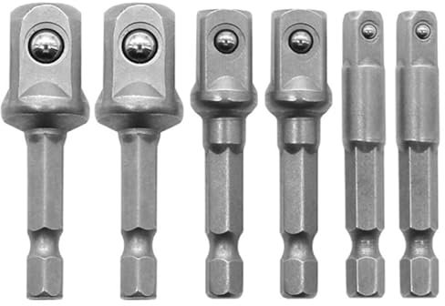 OTAIVE 6pcs Socket Adapter Set,Impact Socket Adaptor Set,Socket Wrench Adapters,Power Drill Socket Converter,Reducer Adapter For Converter Socket Set 1/4 3/8 1/2(sil-ver)