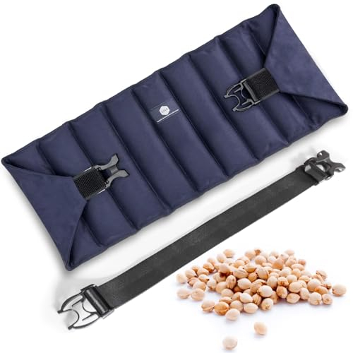 uncn Groß Kirschkernkissen mit verstellbarem Gurt, strapazierfähiges Mikrowellen-Heizkissen 19 * 78cm, Mikrowellen-Wärmekissen aus Baumwollstoff für Rücken, Nacken, Schulter