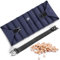 uncn Cojín grande de huesos de cereza con correa ajustable, almohadilla térmica resistente para microondas de 19 x 78 cm, tela de algodón para microondas, para espalda, cuello, hombros