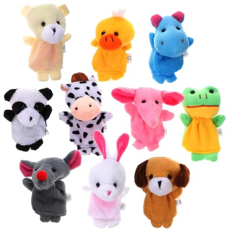 ifundom Juego De 10 Uds. muñeca Que Cuenta Cuentos marioneta de la Hora del Cuento Marionetas de Mano de Amigos Animales títeres de Dedo Víspera de Todos los Santos Cesta niño