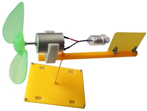 Wswqop Mini Generador Eólico Generador de Viento Modelo de Turbina Motor de Viento Miniatura Juguete Ensamblable Educativo DIY Adecuado para Niños Hogares La, Multicolor, a