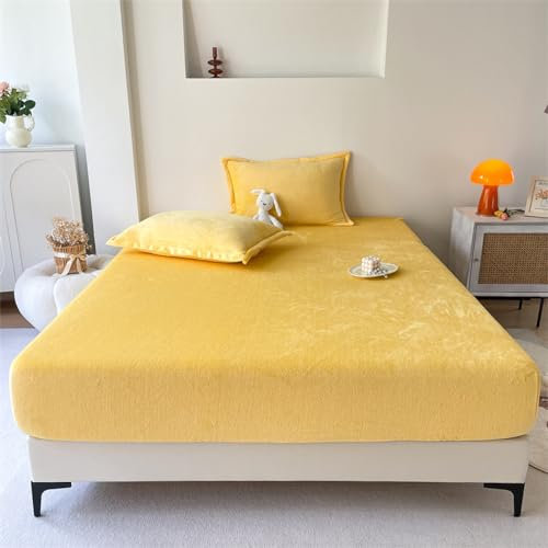 JIANINGHOME Flanell Spannbettlaken 48x74cm,Fleece Spannbettlaken Winter Samt Warm Kuschel Boxspringbett Frottee Bettlaken Biber Spannbetttuch