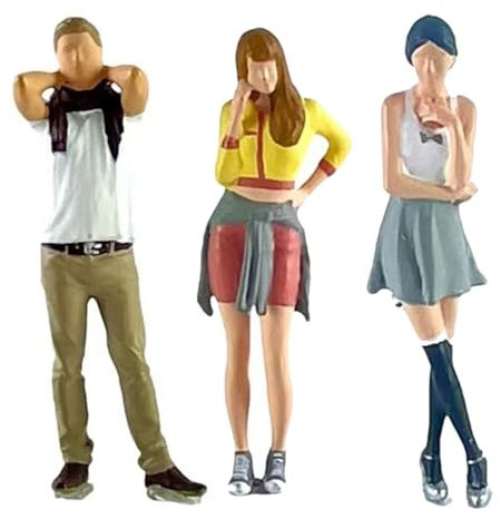 EHJRE 3x Miniaturfiguren im Maßstab 1/64 Miniaturszenen handbemalte Figuren Modellfiguren