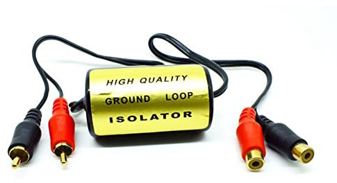 Sessleger Isolator für Massenschleife, Geräuschunterdrückung, Audio, für Auto und Heim-Stereo, 2 x Cinch-Stecker, 2 x mit Auto-Audio