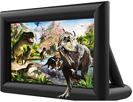 POOIQX 8ft 16 pies Pantalla de proyector de Cine portátil y Interior portátil de envío rápido de envío rápido con Todos los Accesorios, Resistente y Plegable(8FT)
